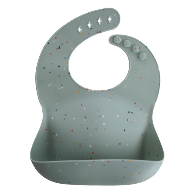 Silicone Baby Bib - Cambridge Blue Confetti - HoneyBug 