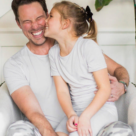 Cloud Grey Bamboo Kids Pajama Short Set - HoneyBug 