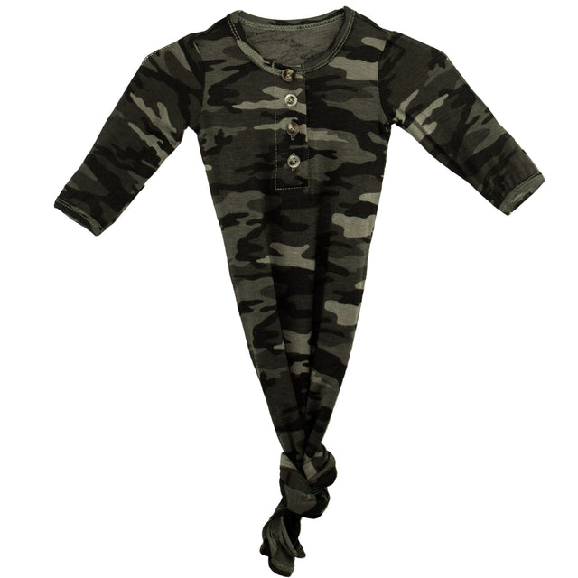 Knotted Baby Gown - Camo - HoneyBug 