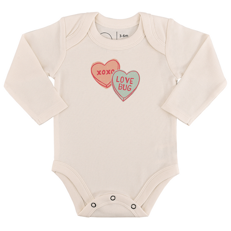 long sleeve graphic bodysuit | candy hearts - HoneyBug 