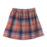 Girls Coral Skirt | Rust Plaid - HoneyBug 