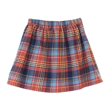 Girls Coral Skirt | Rust Plaid - HoneyBug 