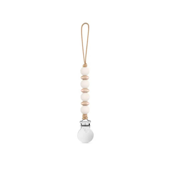 Carter Ivory Wood + Silicone Pacifier Clip - HoneyBug 