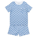 Charles Boys' Short Set - Birthday Cake Blue - HoneyBug 