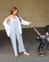 Charlie Maternity & Nursing Romper | French Blue - HoneyBug 