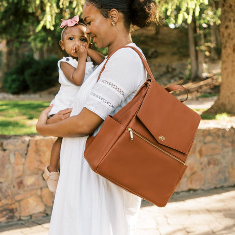 Cognac Classic Diaper Bag II - HoneyBug 