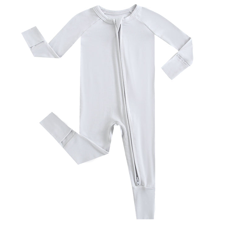 Comfy Gray Zippered Baby Romper - HoneyBug 
