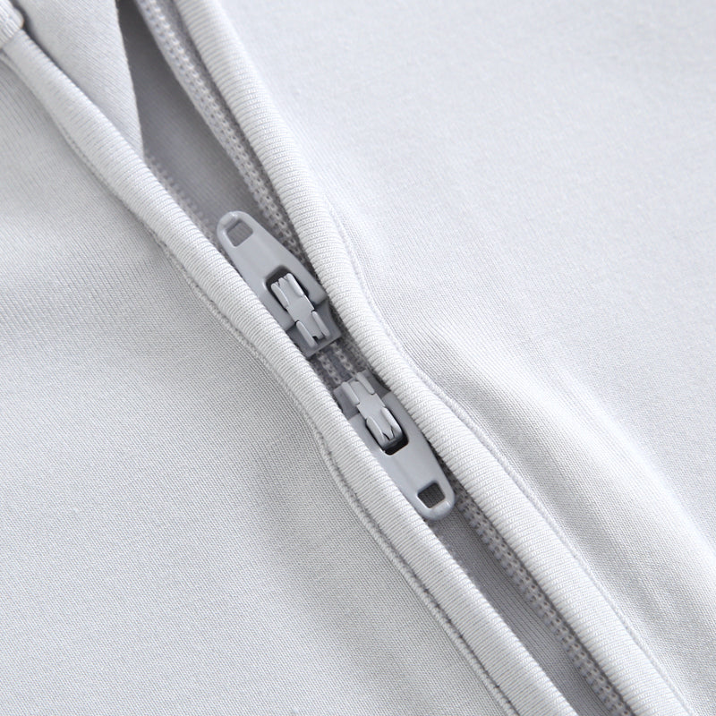 Comfy Gray Zippered Baby Romper - HoneyBug 