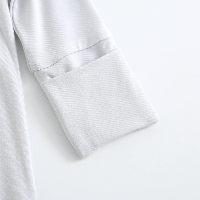 Comfy Gray Zippered Baby Romper - HoneyBug 