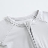 Comfy Gray Zippered Baby Romper - HoneyBug 
