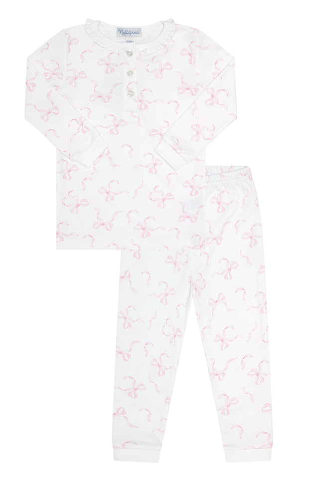 Charming Bows Print Pajamas - HoneyBug 