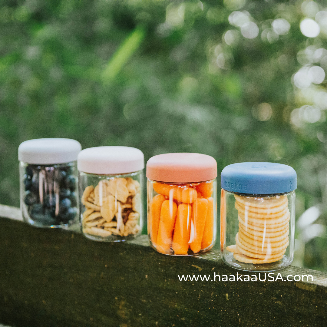 Haakaa Sealed Glass Storage Jar Set - 4 x 4oz + 2 x 7 oz Glass Jars - HoneyBug 