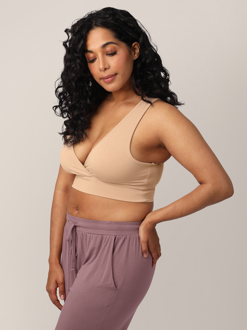 French Terry Racerback Nursing & Sleep Bra | Beige – HoneyBug