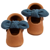 Corduroy Cowgirl Knotted Bow Baby Shoe - HoneyBug 