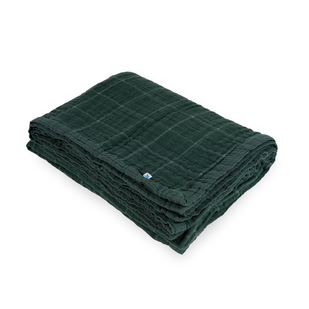 Cotton Muslin Quilted Throw - Evergreen Plaid - HoneyBug 