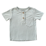 Boy's Short Sleeve Henley Shirt - HoneyBug 