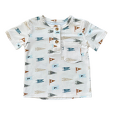 Boy's Short Sleeve Henley Shirt - HoneyBug 