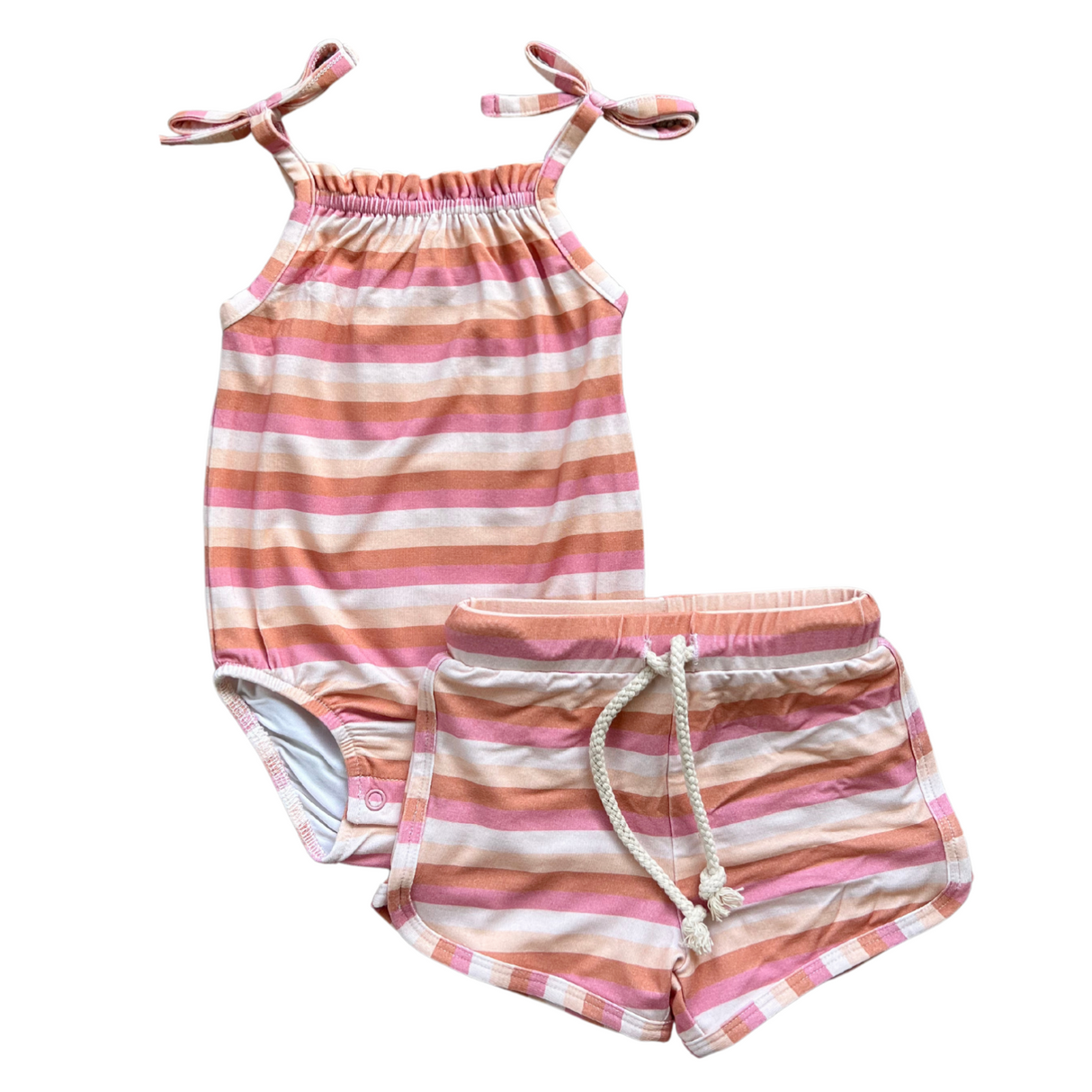Tie Tank Bodysuit & Shorts Set - HoneyBug 