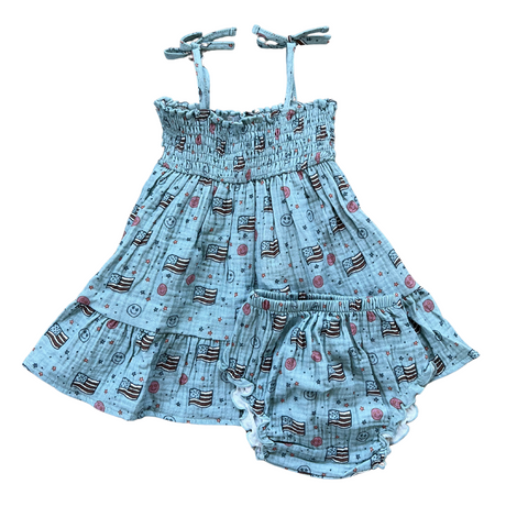 Tiered Mini Dress Set - HoneyBug 