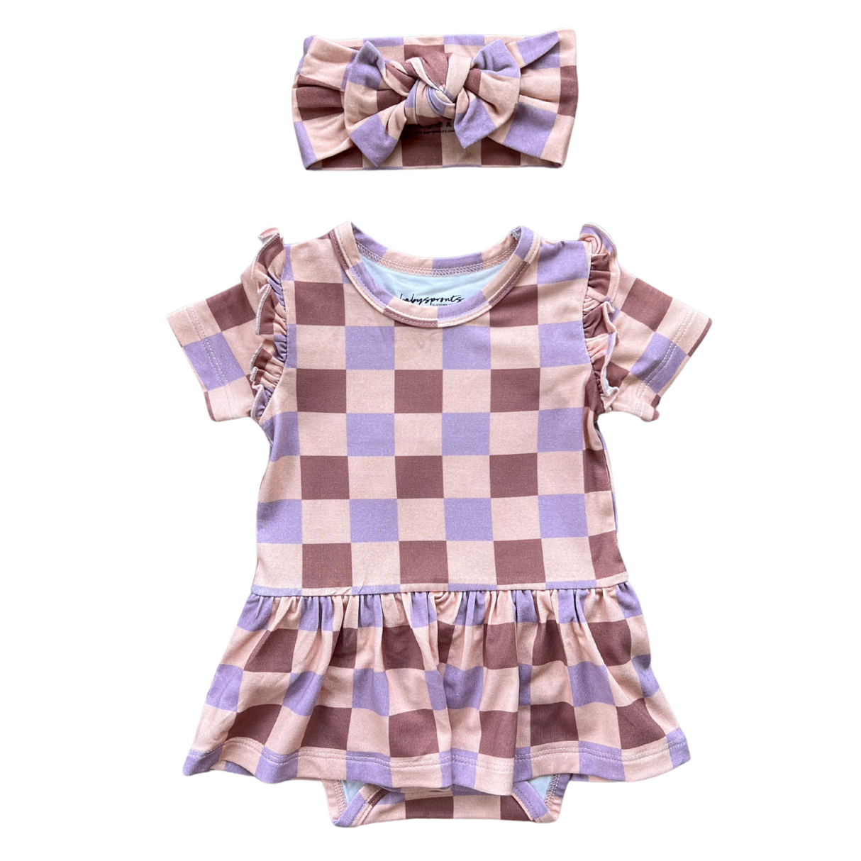 Girl's Short Sleeve Bodysuit Dress Set - HoneyBug 