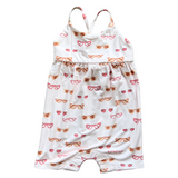 Girl's Tie-Back Romper - HoneyBug 