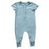 Short Sleeve Henley Romper - HoneyBug 