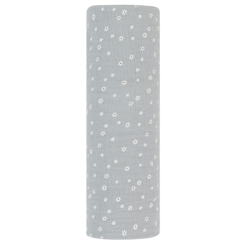 Cotton Muslin Swaddle Blanket - Ditsy Star - HoneyBug 