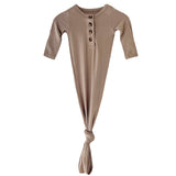 Knotted Baby Gown - Sand - HoneyBug 