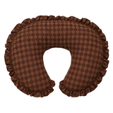 Brown Diamond Ruffle Nursing Pillow Cover