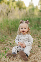 Floral Long Sleeve Button Romper - HoneyBug 