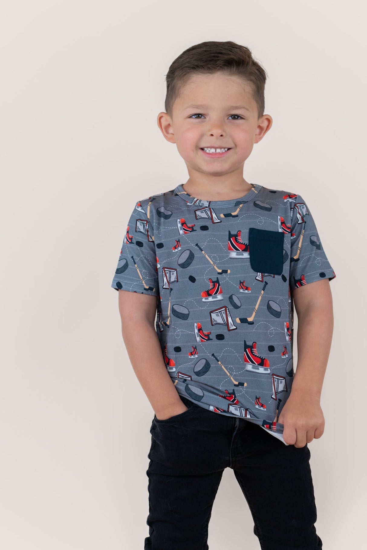 AT THE RINK DREAM POCKET TEE - HoneyBug 