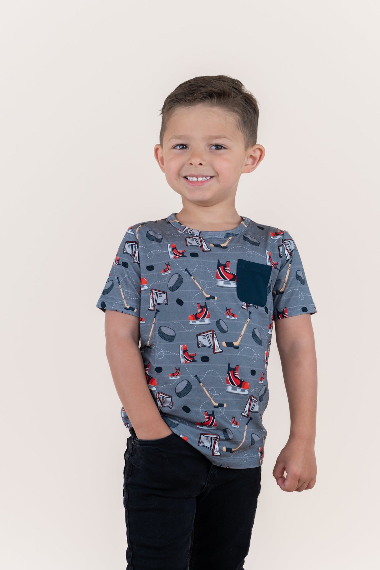 AT THE RINK DREAM POCKET TEE - HoneyBug 