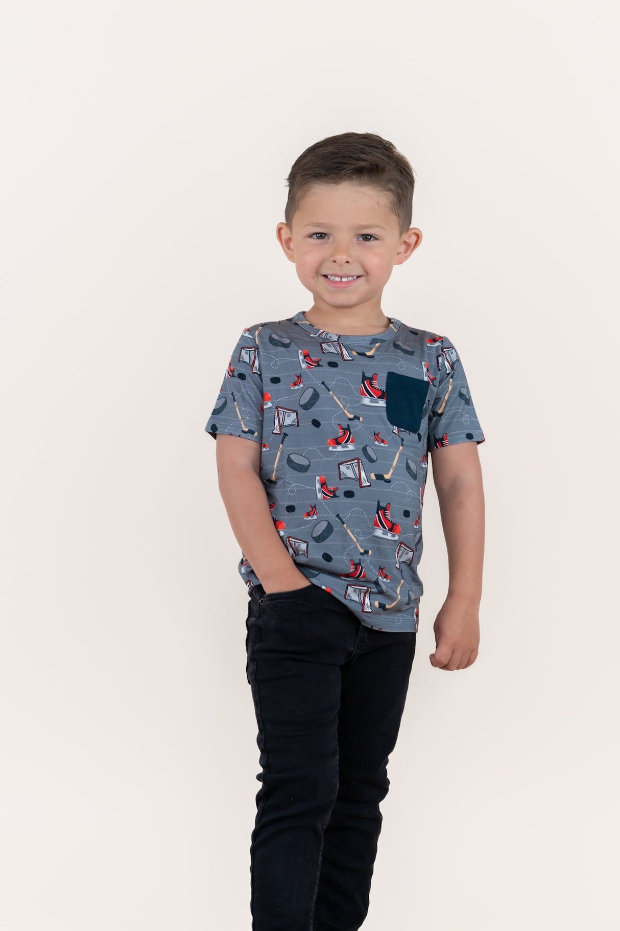 AT THE RINK DREAM POCKET TEE - HoneyBug 