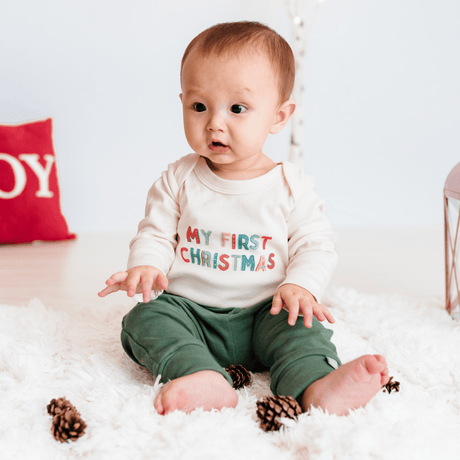 graphic bodysuit | my first christmas (long sleeve) - HoneyBug 