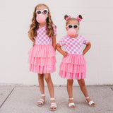 BUBBLEGUM CHECKERS DREAM TUTU DRESS - HoneyBug 