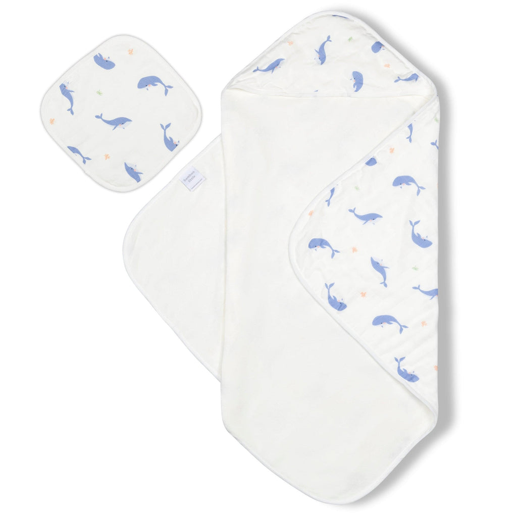 Whale Hooded Towel Set - HoneyBug 
