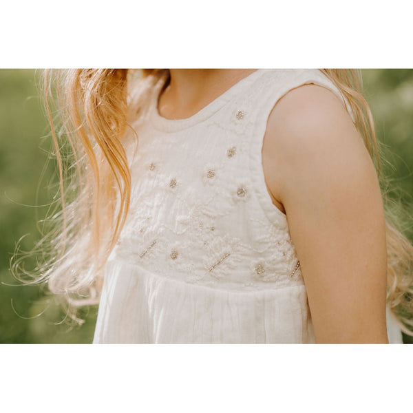 farrah dress in off white - HoneyBug 
