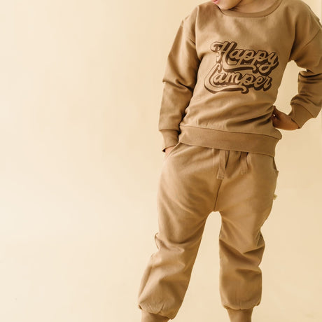 Organic Fleece Jogger Pants - Taupe - HoneyBug 