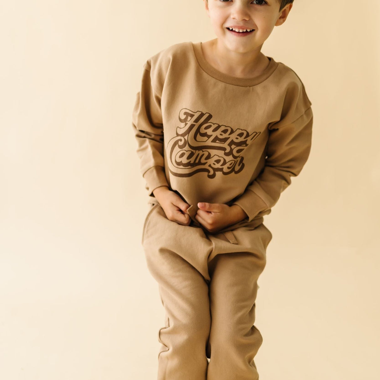 Organic Fleece Sweatshirt - Happy Camper - HoneyBug 