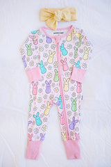 Bunnies | Bamboo Convertible Zippy Romper - HoneyBug 