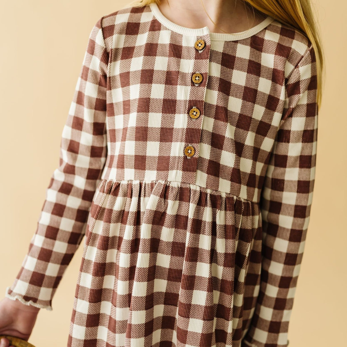Organic Twirl Dress - Plum Gingham - HoneyBug 