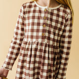 Organic Twirl Dress - Plum Gingham - HoneyBug 