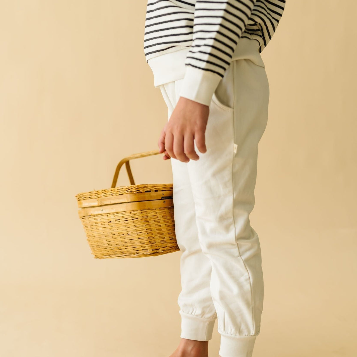 Organic Fleece Jogger Pants - Natural - HoneyBug 