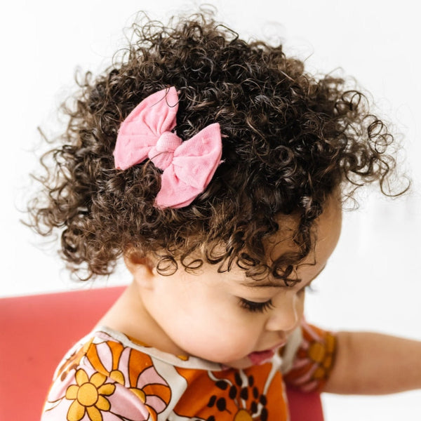 Baby Shab Clips: Zinnia/Pink Dot 2-pack - HoneyBug 
