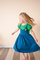 Green Super Bro Dress - HoneyBug 