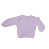 Waffle Balloon Sleeve Sweatshirt - Lavender - HoneyBug 