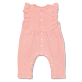 Waffle Ruffle Coverall - Dusty Rose