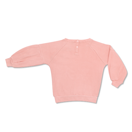 Waffle Balloon Sleeve Sweatshirt - Dusty Rose - HoneyBug 