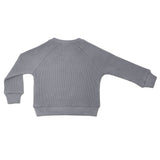 Waffle Crew Neck Sweatshirt - Smoke - HoneyBug 
