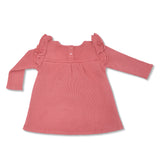 Waffle Long Sleeve Dress - Terra Cotta - HoneyBug 